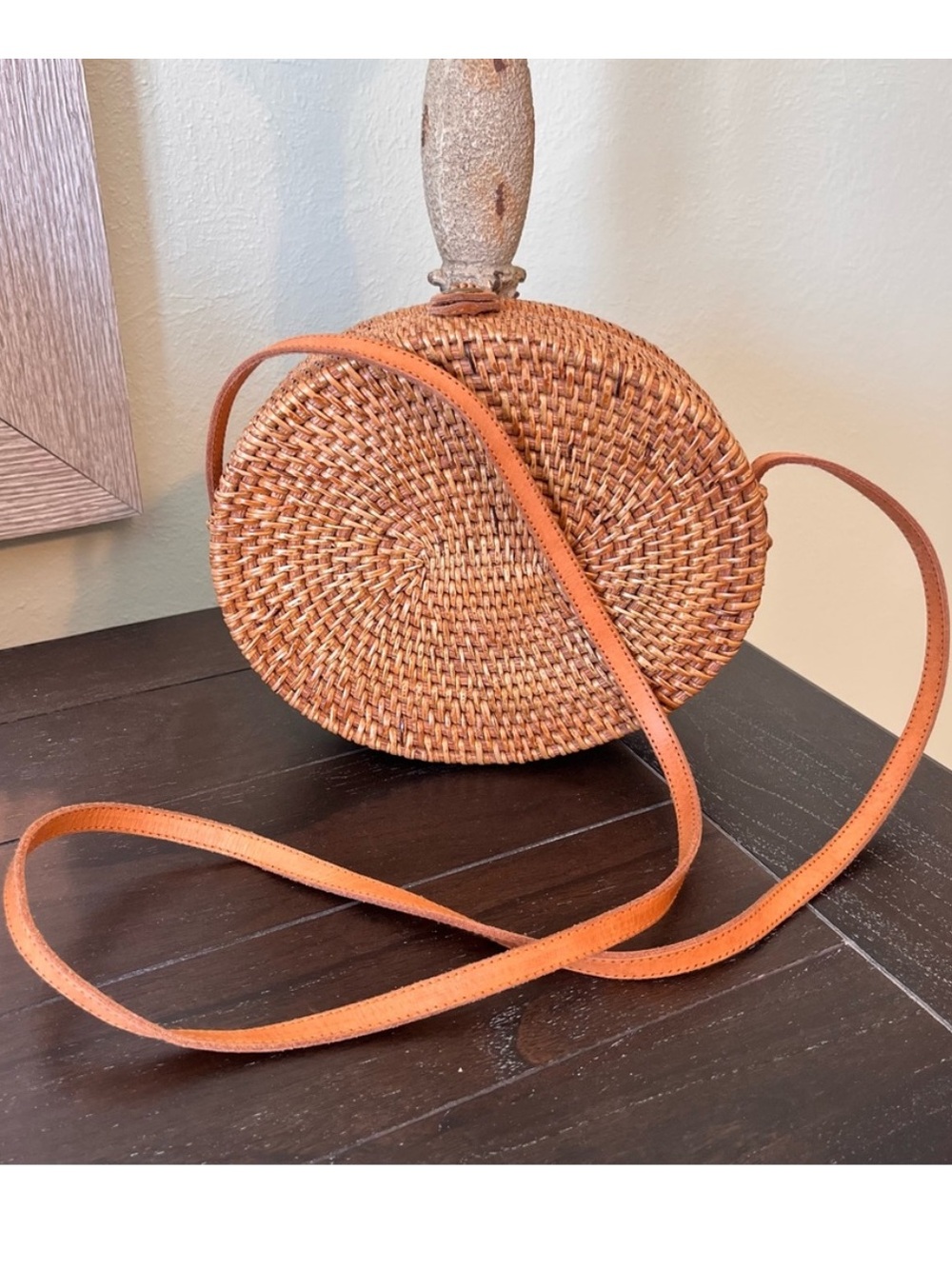 Woven Rattan Crossbody (Bali) Bag Oval Shape NWOT